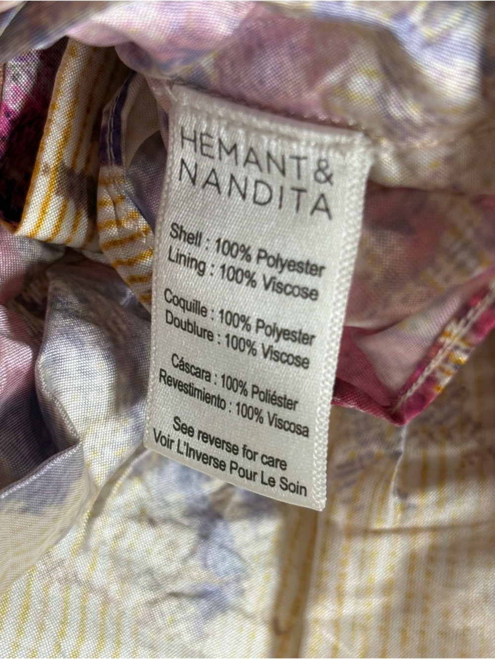 HEMANT AND NANDITA Leah Top Salmon Pink Floral Brocade Puff Sleeve Corset Small - Picture 10 of 10